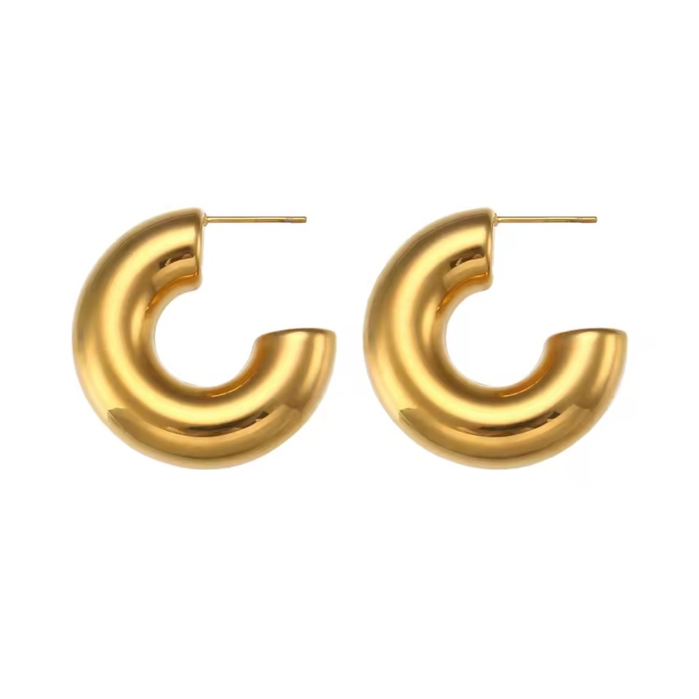 NEW 18K GOLD PLATED STATEMENT HOOPS – BOLD LUXE EDITION